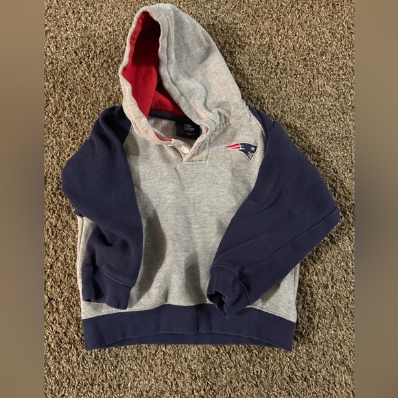 NFL Other - NFL Gray and Navy Kids Hoodie with Red Accents Patriots